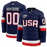 Men's USA Active Player Custom Navy 2025 4 Nations Face-Off Stitched Jersey,baseball caps,new era cap wholesale,wholesale hats